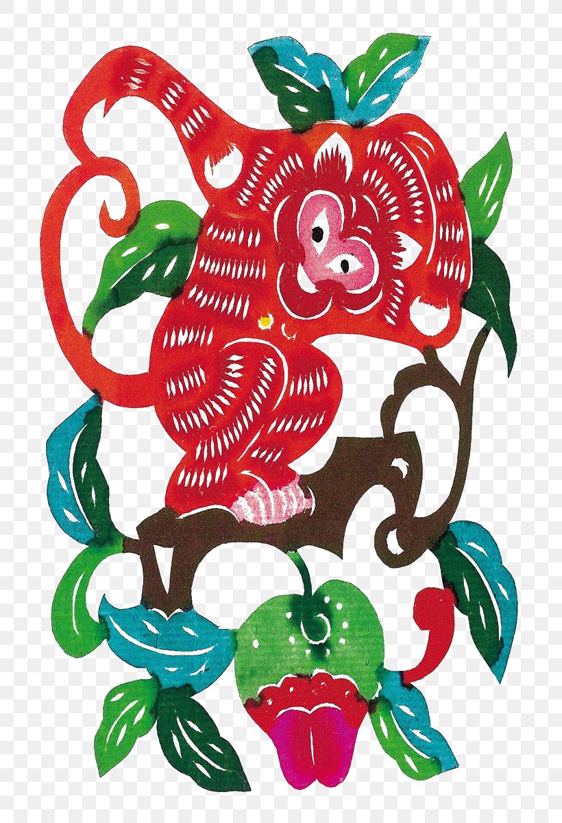 Monkey Chinese Zodiac Chinese Paper Cutting, PNG, 800x1200px, Monkey, Art, Artwork, Chinese, Chinese Astrology Download Free