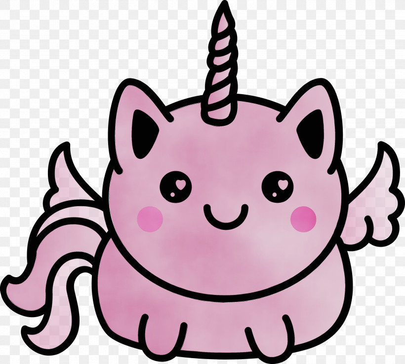 Pink Head Cartoon Line Snout, PNG, 3000x2700px, Cute Unicorn, Cartoon, Cartoon Unicorn, Cat, Finger Download Free