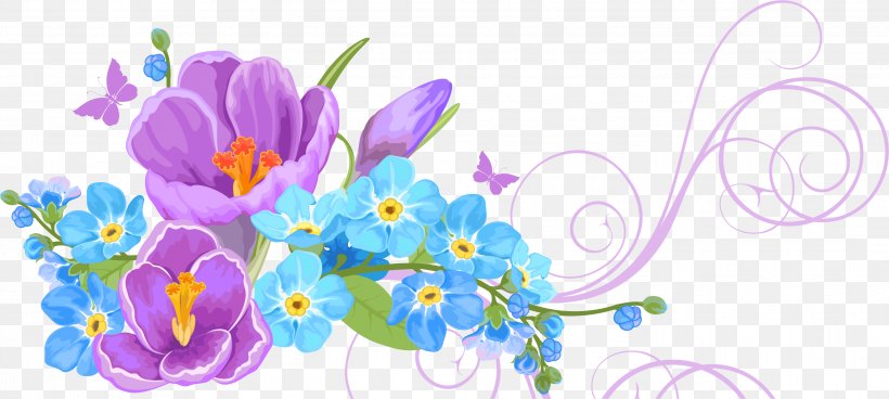 Vector Flower, PNG, 2842x1276px, Vector, Art, Blossom, Color, Crocus Download Free