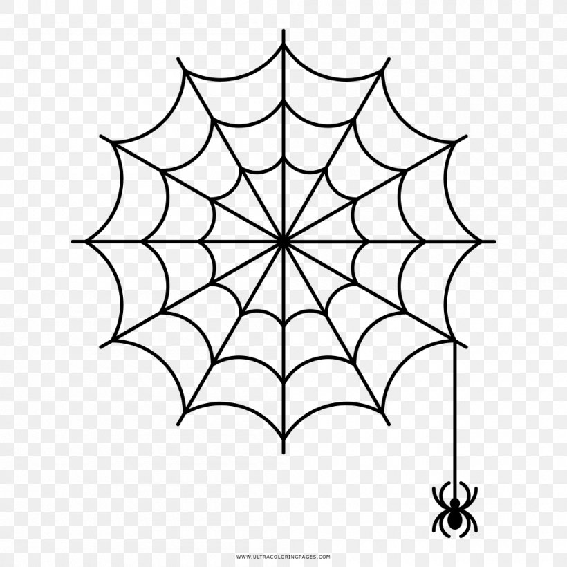 Spider Web Clip Art, PNG, 1000x1000px, Spider, Area, Black And White, Drawing, Leaf Download Free