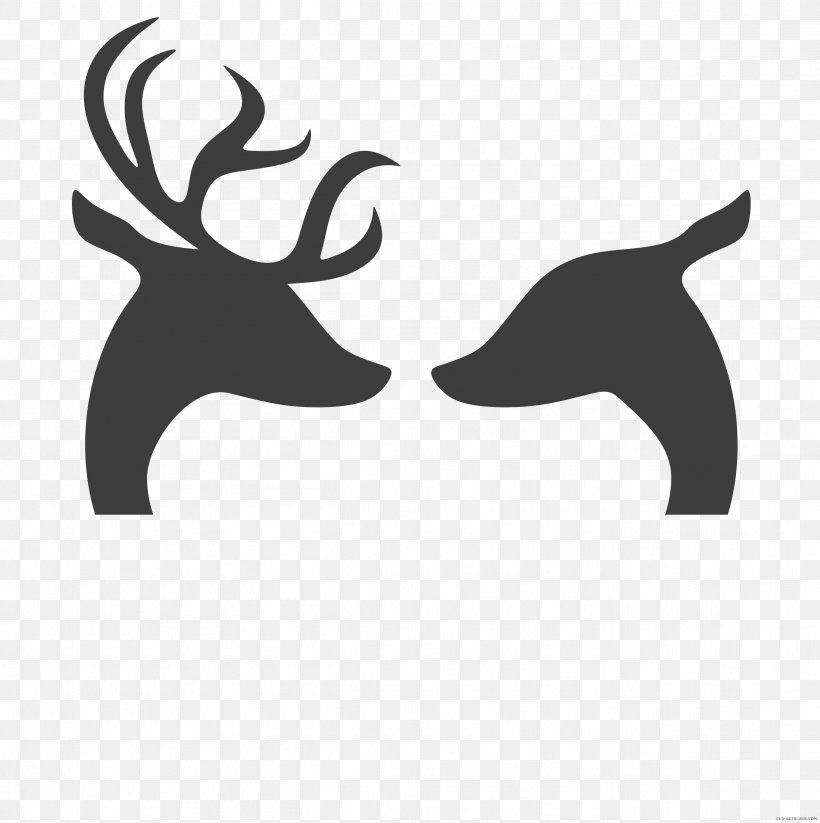 White-tailed Deer Moose Reindeer Clip Art, PNG, 2508x2520px, Deer, Antler, Black And White, Fallow Deer, Horn Download Free