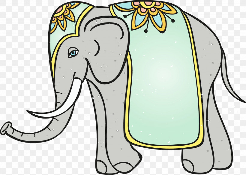 Indian Elephant, PNG, 3000x2134px, Diwali, African Elephants, Area, Behavior, Cartoon Download Free