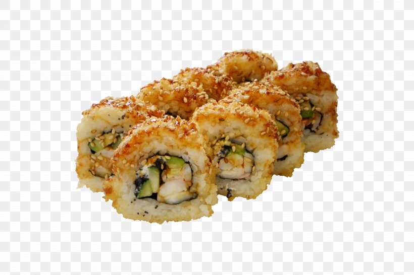California Roll Tempura Makizushi Sushi Panko, PNG, 5760x3840px, California Roll, Asian Food, Avocado, Cucumber, Cuisine Download Free