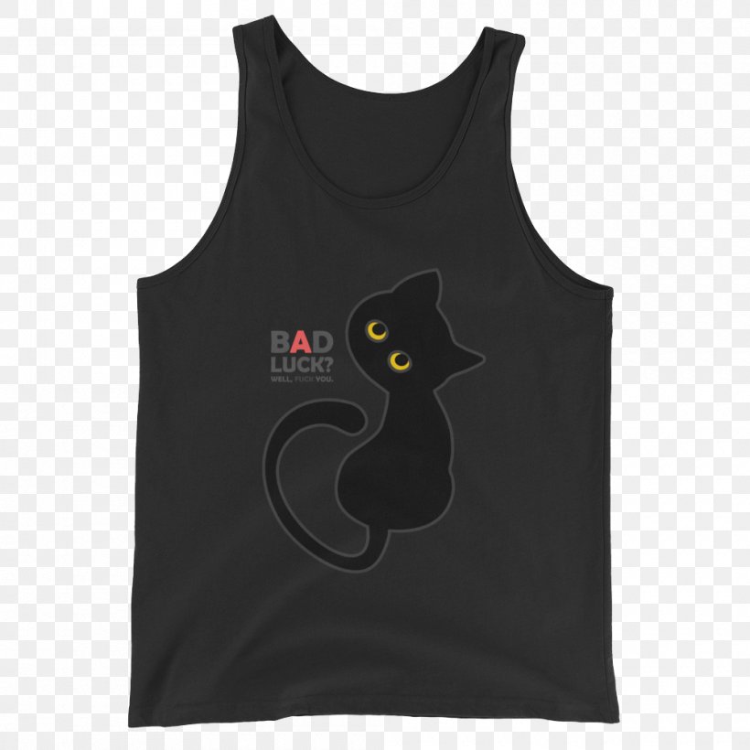 T-shirt Gilets Sleeve Crop Top, PNG, 1000x1000px, Tshirt, Active Tank, Black, Cat, Clothing Download Free