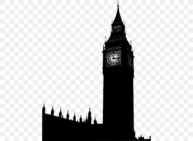 Big Ben Palace Of Westminster Silhouette Clip Art, PNG, 462x599px, Big Ben, Arch, Black And White, Clock Tower, Drawing Download Free