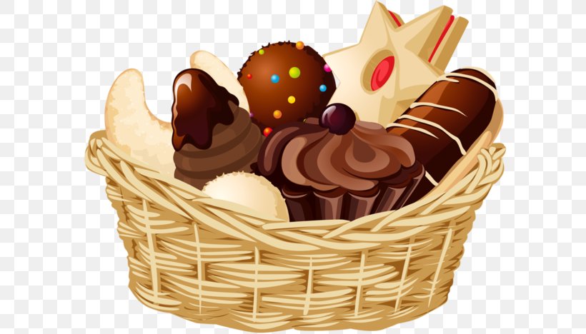 Clip Art Food Gift Baskets Image Vector Graphics, PNG, 600x468px, Basket, Chocolate, Cupcake, Dessert, Easter Basket Download Free
