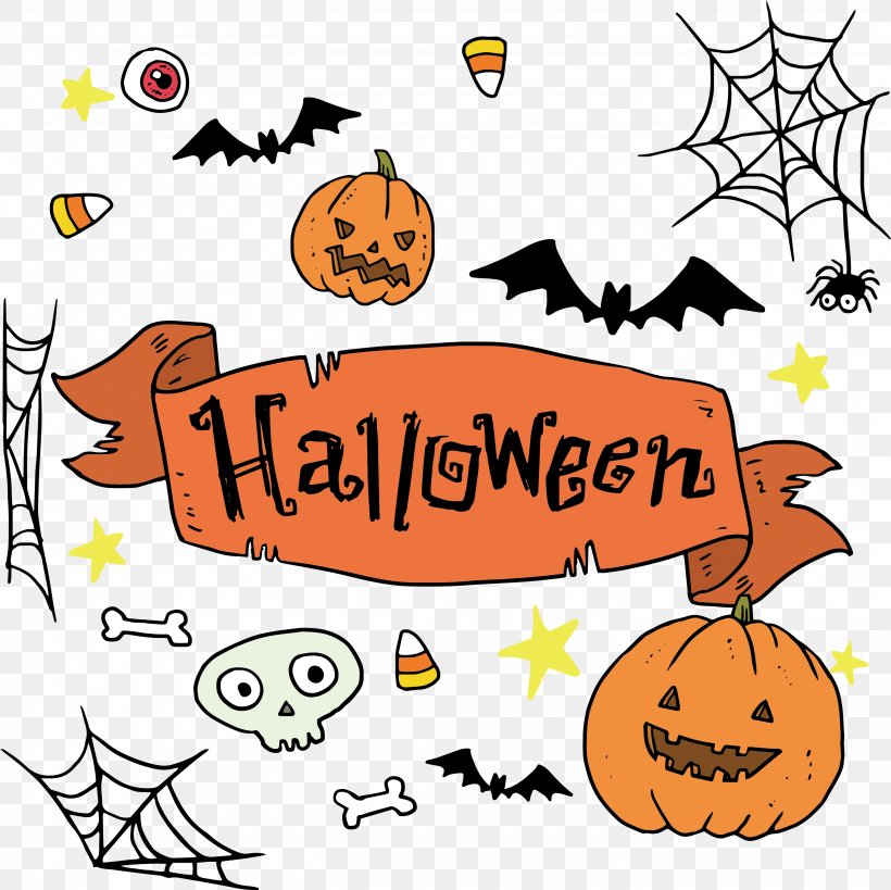 Halloween Illustration, PNG, 2900x2898px, Halloween, Area, Artwork, Drawing, Flat Design Download Free