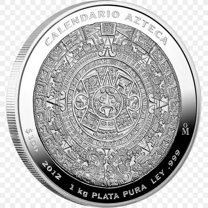 Maya Civilization Aztec Calendar Silver Mexico, PNG, 900x900px, Maya Civilization, Aztec, Aztec Calendar, Black And White, Calendar Download Free