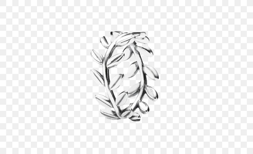 Pandora Ring Laurel Wreath Jewellery Sterling Silver, PNG, 500x500px, Pandora, Bay Laurel, Black And White, Body Jewelry, Brilliant Download Free