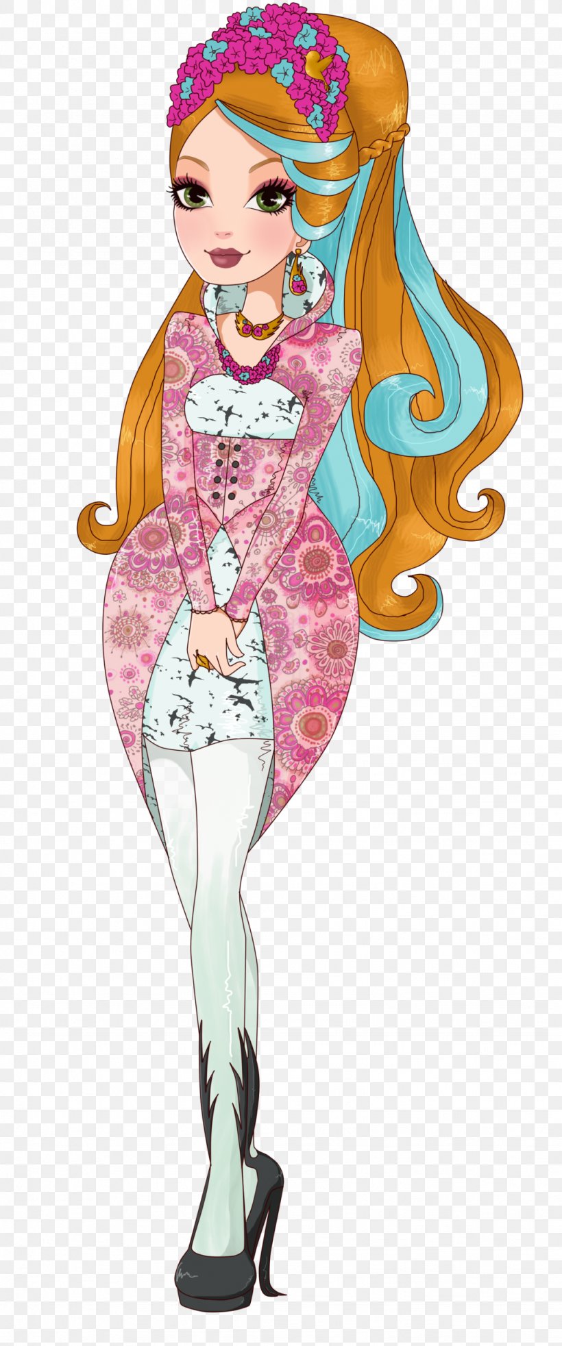 Ever After High Fan Art Doll Character, PNG, 1024x2455px, Watercolor, Cartoon, Flower, Frame, Heart Download Free