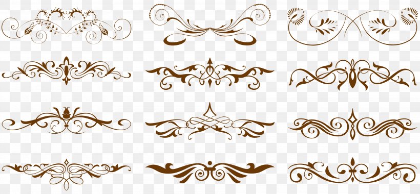 Vector Graphics Ornament Decorative Arts Design Euclidean Vector, PNG, 3796x1760px, Ornament, Body Jewelry, Calligraphy, Decorative Arts, Drawing Download Free