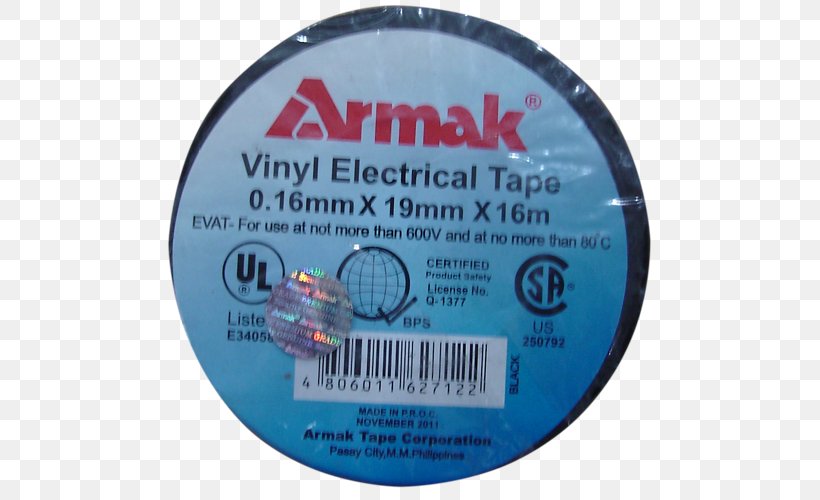 Adhesive Tape Electrical Tape Electricity Duct Tape Polyvinyl Chloride, PNG, 500x500px, Adhesive Tape, Architectural Engineering, Brand, Duct Tape, Electrical Tape Download Free