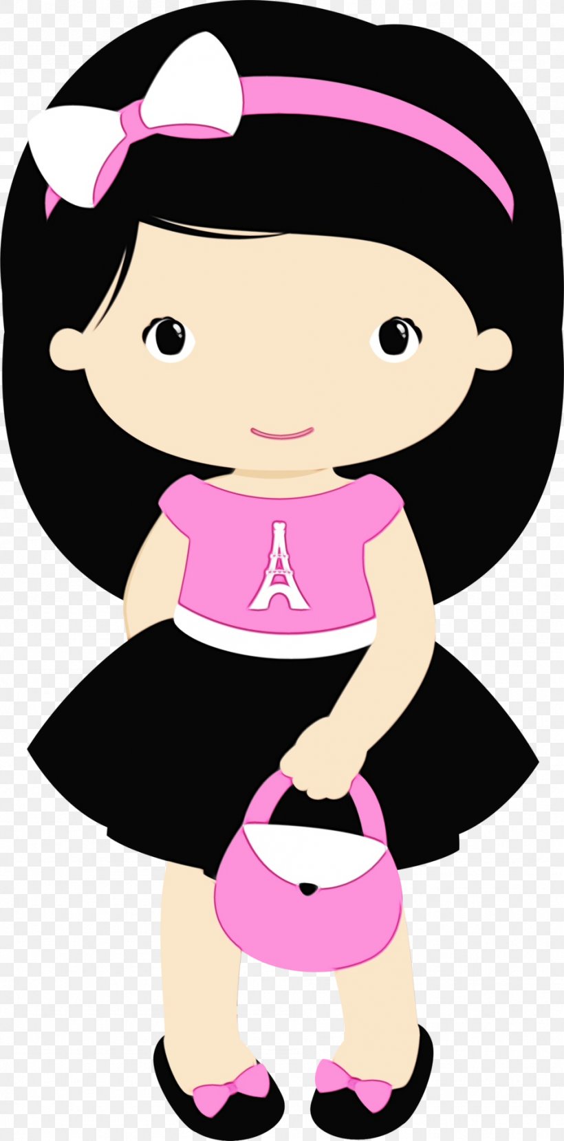 Cartoon Pink Clip Art Child Black Hair, PNG, 949x1920px, Watercolor,  Animation, Black Hair, Cartoon, Child Download