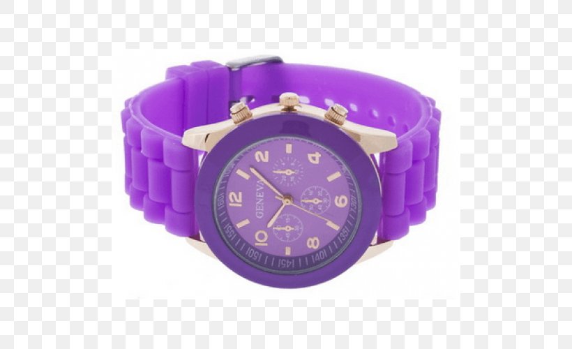 Analog Watch Strap Quartz Clock, PNG, 500x500px, Watch, Analog Watch, Brand, Lilac, Magenta Download Free