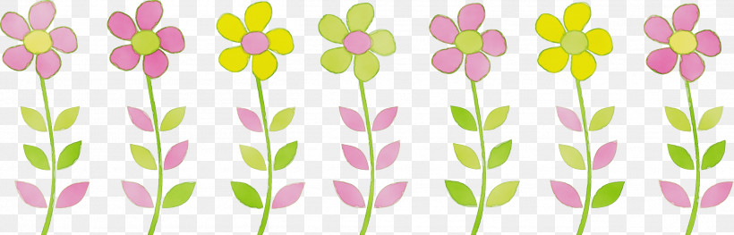 Pedicel Flower Pink Plant Petal, PNG, 2518x808px, Flower Border, Floral Line, Flower, Flower Background, Herbaceous Plant Download Free