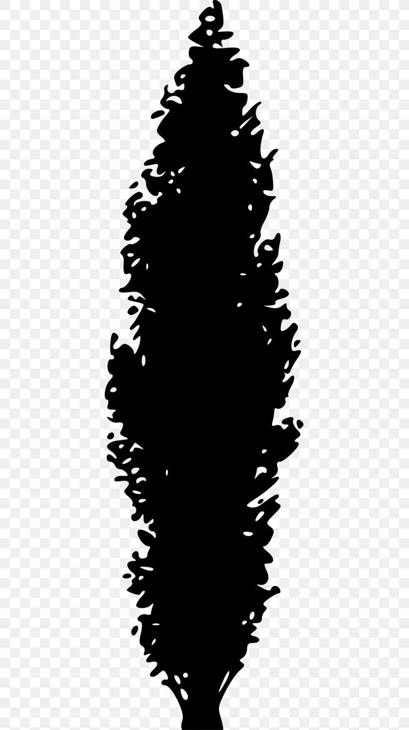 Pine Tree Conifers Evergreen Clip Art, PNG, 400x1465px, Pine, Black, Black And White, Branch, Christmas Tree Download Free
