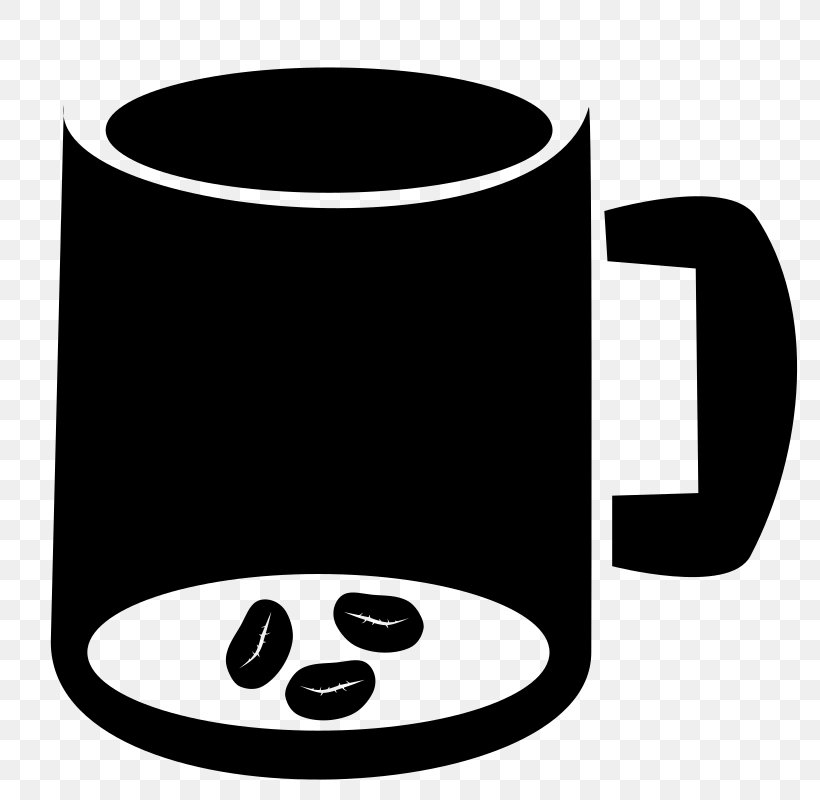 Coffee Cup Mug Latte Clip Art, PNG, 800x800px, Coffee, Bean, Black, Black And White, Cafe Download Free