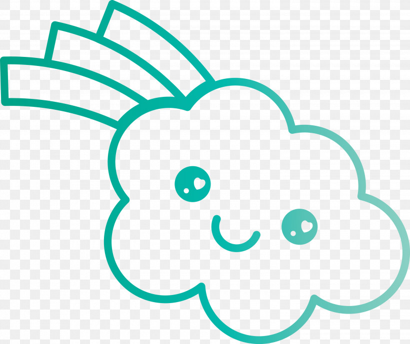 Green Aqua Head Turquoise Line, PNG, 3000x2521px, Cute Cloud, Aqua, Cartoon, Cartoon Cloud, Circle Download Free