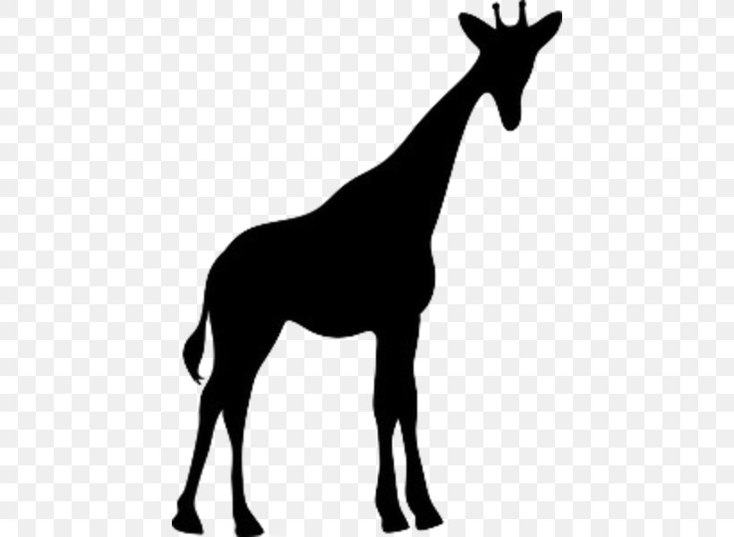 Giraffe Silhouette Clip Art, PNG, 436x600px, Giraffe, Art, Black And White, Fauna, Giraffidae Download Free