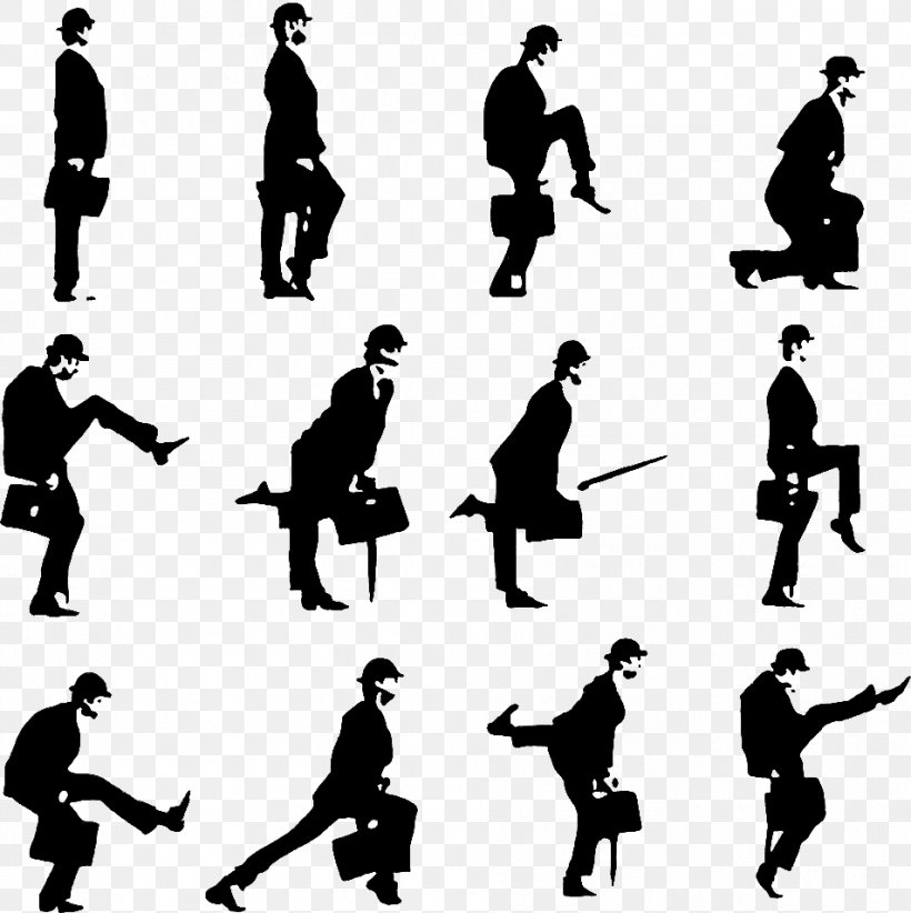 The Ministry Of Silly Walks Monty Python Humour Walking Dead Parrot Sketch, PNG, 953x956px, Ministry Of Silly Walks, Black And White, Comedian, Dead Parrot Sketch, Human Behavior Download Free