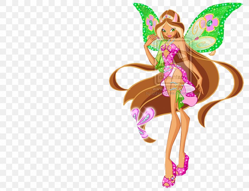 Fairy Flora Bloom Illustration Winx Club, PNG, 1300x1000px, Fairy, Bloom, Character, Deviantart, Doll Download Free