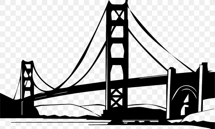 Golden Gate Bridge Mackinac Bridge Clip Art, PNG, 1600x960px, Golden Gate Bridge, Black And White, Brand, Bridge, Drawing Download Free
