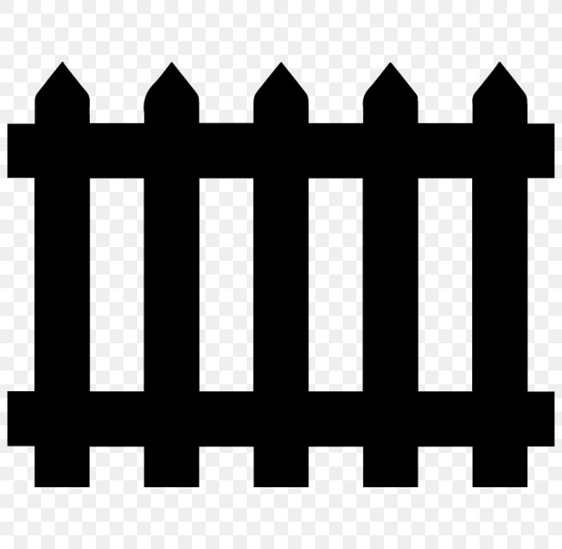 Picket Fence Chain-link Fencing Clip Art, PNG, 800x800px, Picket Fence, Area, Black, Black And White, Brand Download Free