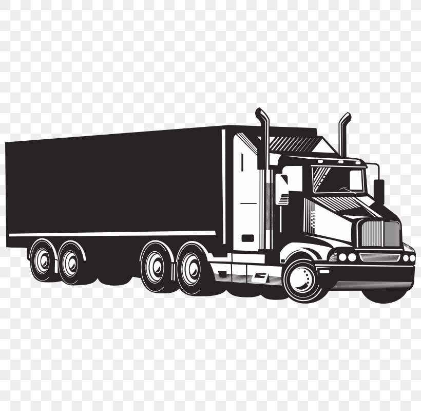 Semi-trailer Truck Articulated Vehicle, PNG, 800x800px, Semitrailer Truck, Articulated Vehicle, Automotive Design, Black And White, Brand Download Free