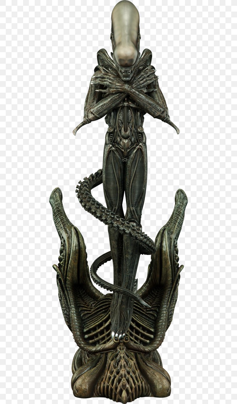 Alien Sideshow Collectibles Predator Statue Film, PNG, 480x1395px, Alien, Alien Vs Predator, Artifact, Bronze, Bronze Sculpture Download Free