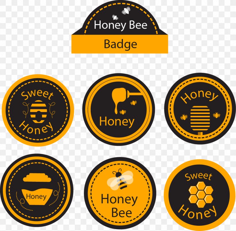 Honey Bee Honey Bee Euclidean Vector, PNG, 1083x1060px, Bee, Badge, Beehive, Bottle Cap, Brand Download Free