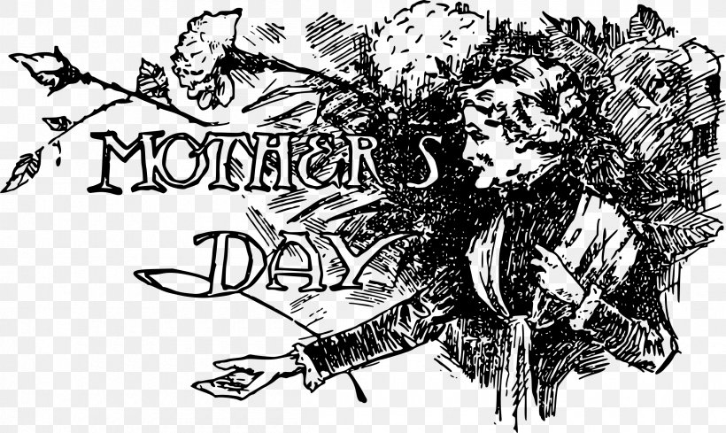 Mother's Day Black And White Clip Art, PNG, 2400x1432px, Mother, Art, Black And White, Brand, Child Download Free