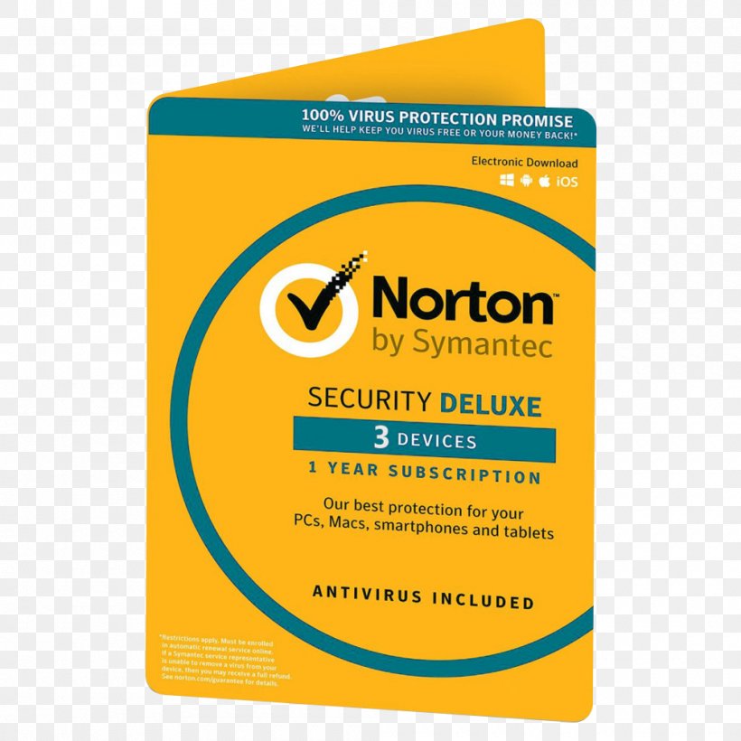 Norton AntiVirus Norton Security Symantec Norton Anti-Virus 6 Month 1 PC License, PNG, 1000x1000px, Norton Antivirus, Antivirus Software, Brand, Computer Security, Computer Software Download Free