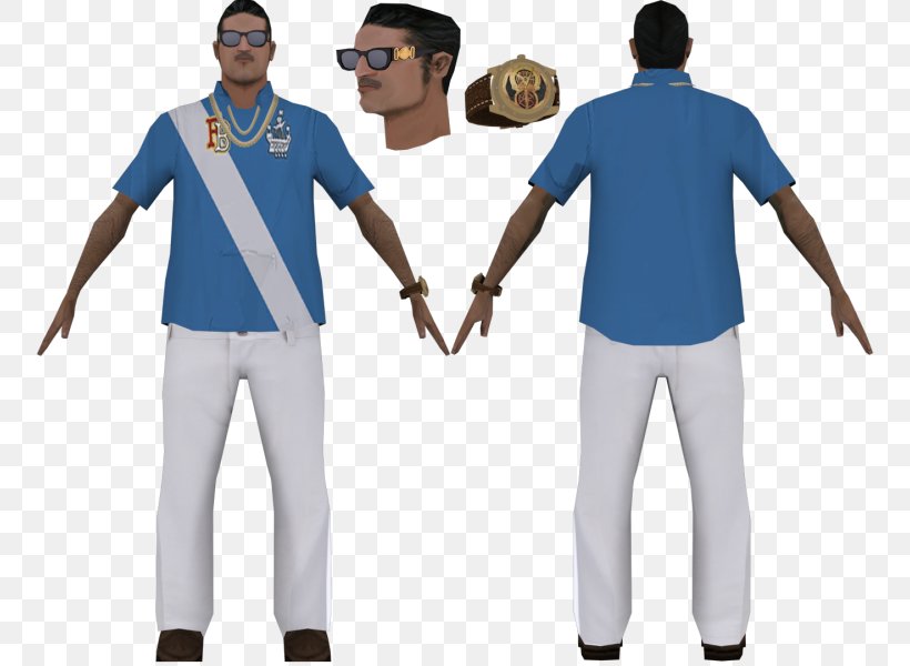 Grand Theft Auto: San Andreas San Andreas Multiplayer Modding In Grand Theft Auto Multiplayer Video Game, PNG, 754x600px, Grand Theft Auto San Andreas, Clothing, Computer Servers, Costume, Electric Blue Download Free
