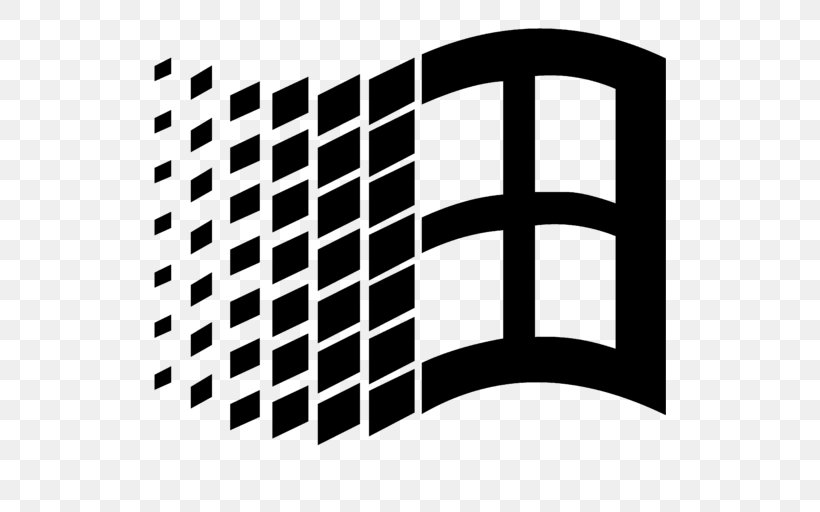 Microsoft Windows Version History Windows 1.0 Windows 98, PNG, 512x512px, Microsoft, Black And White, Brand, Logo, Monochrome Download Free