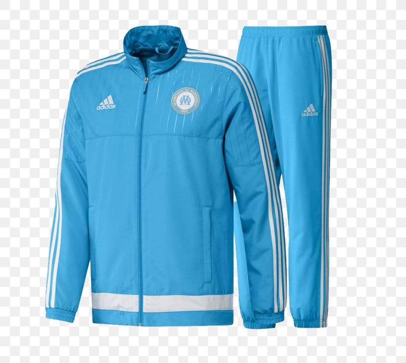 Olympique De Marseille Tracksuit 2015–16 Ligue 1 Adidas Jacket, PNG, 734x734px, 2015, 2016, Olympique De Marseille, Active Shirt, Adidas Download Free