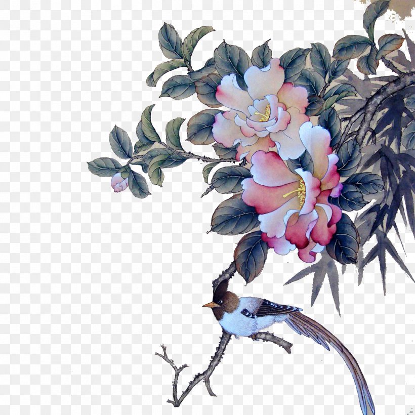 Bird-and-flower Painting Chinese Painting Download, PNG, 1417x1417px, Flower, Art, Artificial Flower, Bird And Flower Painting, Blossom Download Free