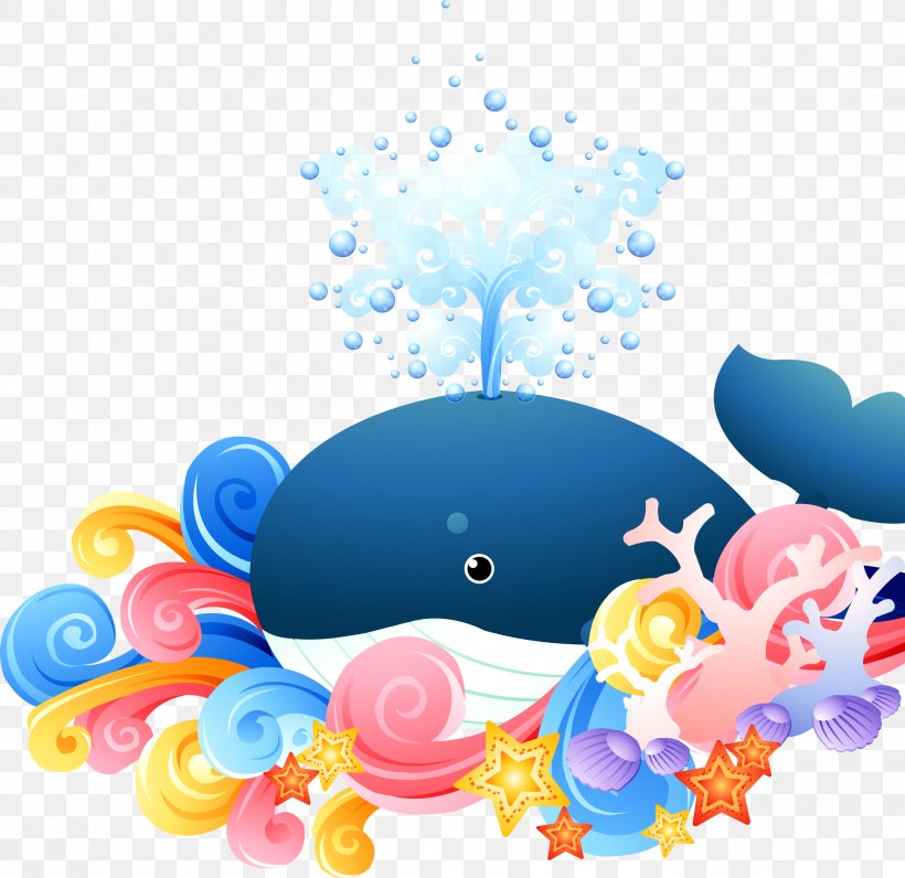 Whale Euclidean Vector, PNG, 2244x2179px, Whale, Blue, Dolphin, Drawing, Sea Download Free