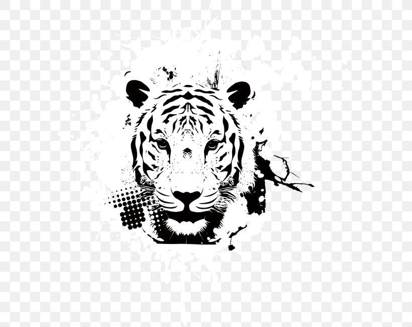 Tiger Art Clip Art, PNG, 650x650px, Tiger, Animal, Big Cats, Black, Black And White Download Free