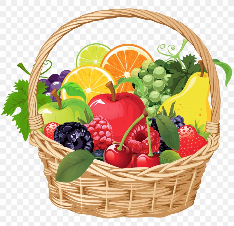 Fruit Gift Basket Clip Art, PNG, 4000x3880px, Fruit, Basket, Diet Food, Flowerpot, Food Download Free