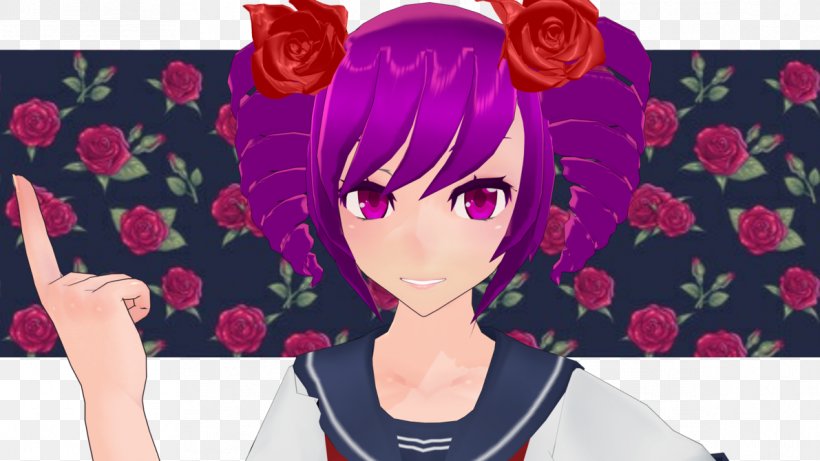 Yandere Simulator Wiki Character Black Hair, PNG, 1191x670px, Watercolor, Cartoon, Flower, Frame, Heart Download Free