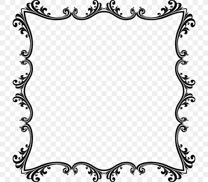 Borders And Frames Picture Frames Clip Art, PNG, 720x720px, Borders And Frames, Area, Black, Black And White, Body Jewelry Download Free