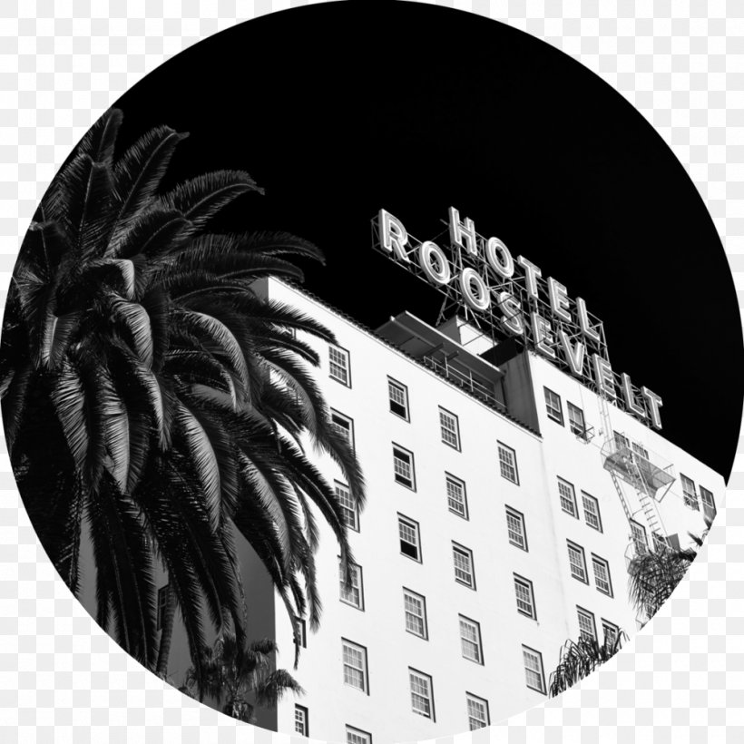 Hollywood Roosevelt Hotel Hollywood Walk Of Fame Boutique Hotel Academy Awards, PNG, 1000x1000px, Hollywood Roosevelt Hotel, Academy Awards, Accommodation, Black And White, Boutique Hotel Download Free