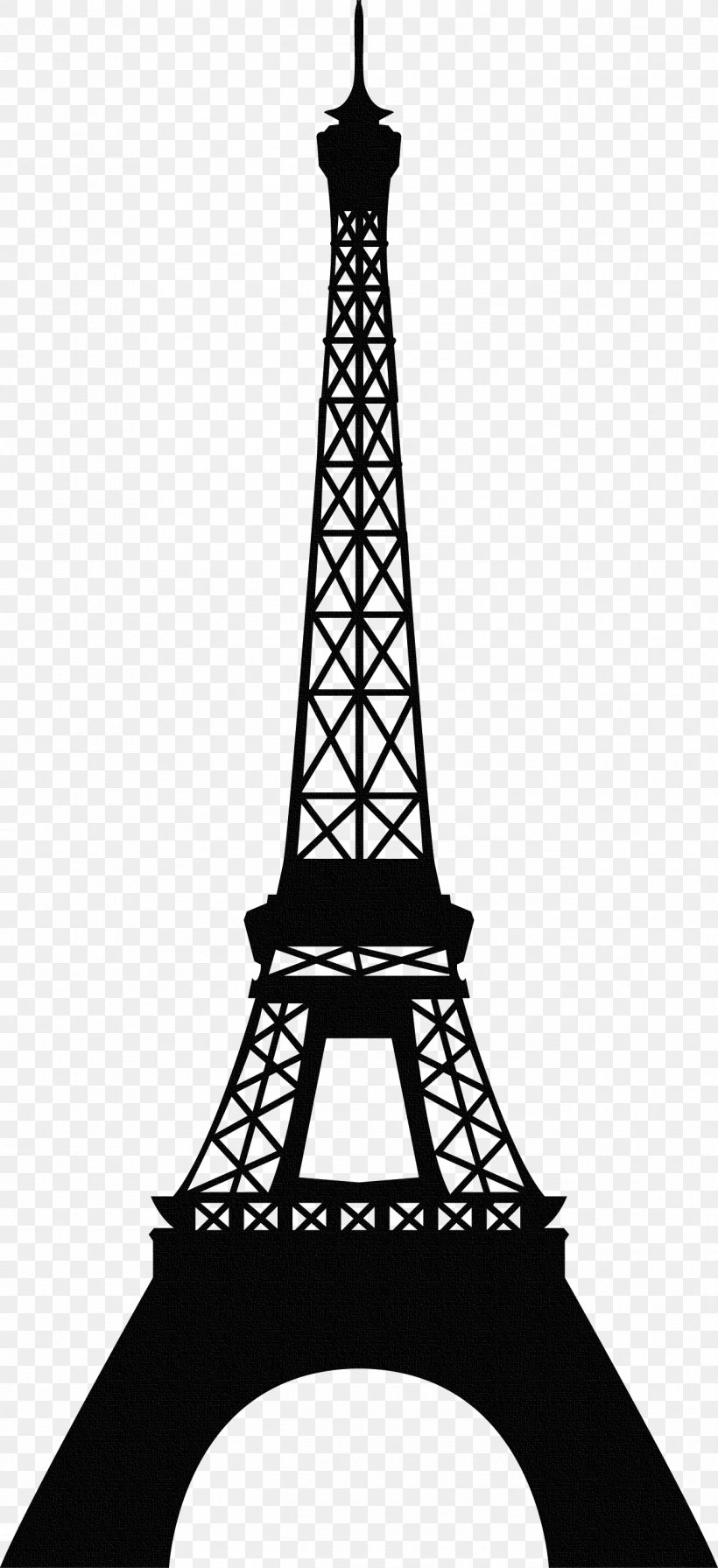 Eiffel Tower Wall Decal Clip Art, PNG, 1296x2832px, Eiffel Tower, Black And White, Decal, Landmark, Monochrome Download Free