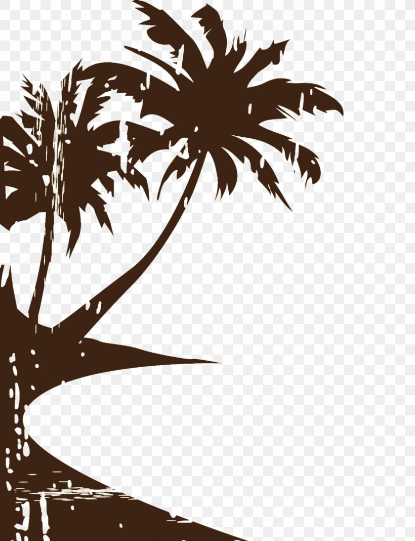 Arecaceae Ocean Beach Seaside Resort, PNG, 829x1080px, Arecaceae, Arecales, Bar, Beach, Black And White Download Free