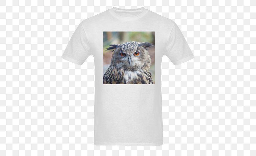 Eurasian Eagle-owl T-shirt Great Horned Owl Indian Eagle-owl, PNG, 500x500px, Owl, Beak, Bird Of Prey, Clothing, Eurasian Eagleowl Download Free