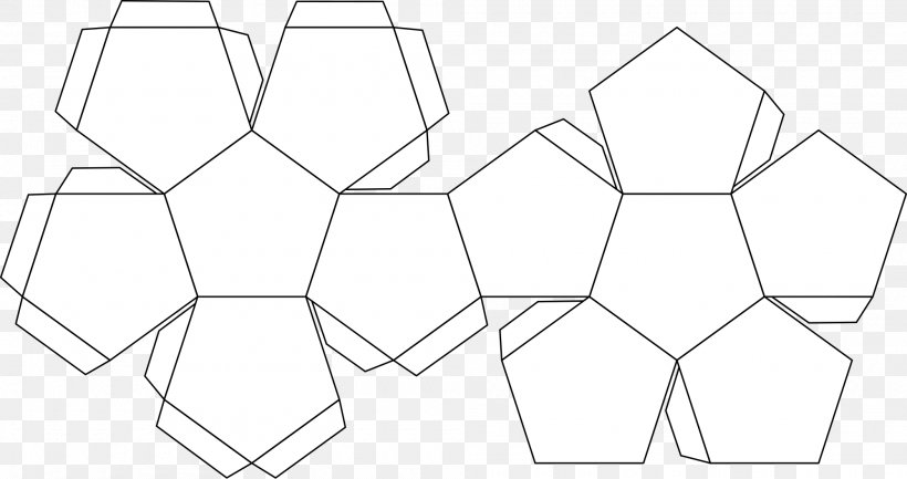Small Stellated Dodecahedron Net Snub Dodecahedron Great Stellated Dodecahedron, PNG, 2000x1057px, Dodecahedron, Area, Black And White, Diagram, Drawing Download Free