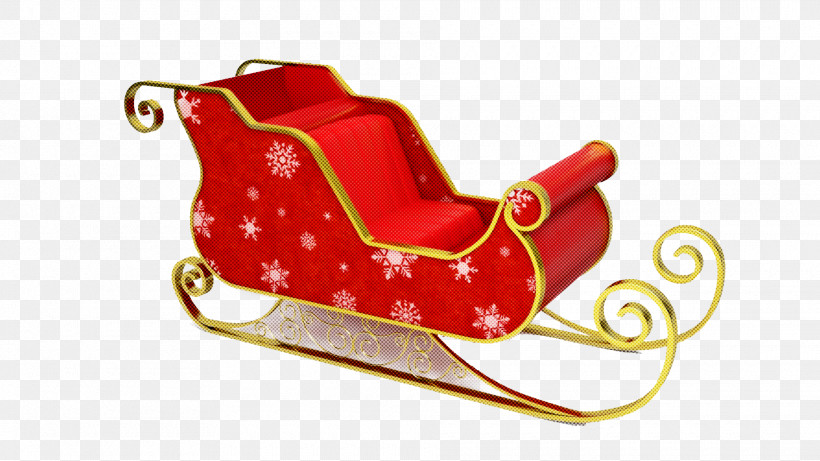 Santa Claus, PNG, 1920x1080px, Sled, Christmas Ornament, Luge, Recreation, Red Download Free