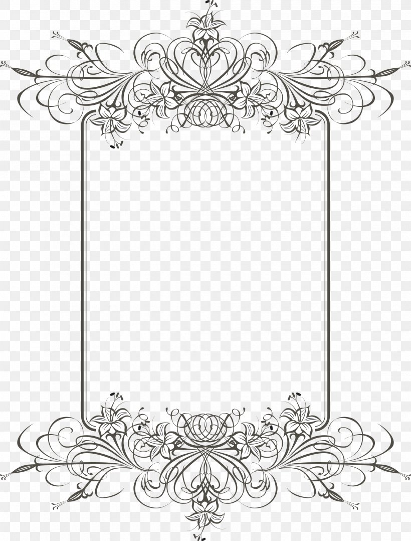 Lace Boarder, PNG, 2370x3116px, Cdr, Area, Black And White, Flora, Floral Design Download Free