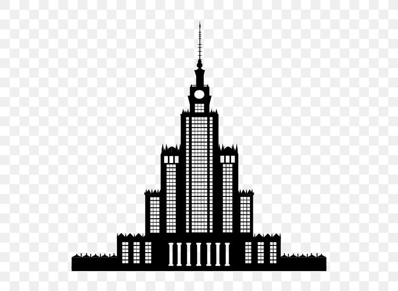 Palace Of Culture And Science Wikipedia, PNG, 574x600px, Palace Of Culture And Science, Black And White, Building, City, Computer Font Download Free