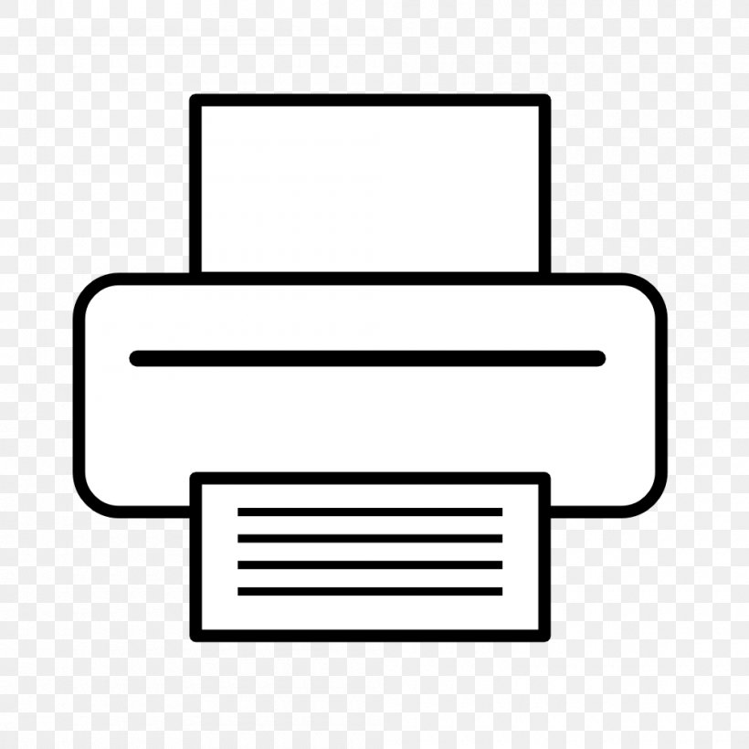 Printer Printing Paper Clip Art, PNG, 1000x1000px, Printer, Area, Black And White, Handheld Devices, Icon Design Download Free